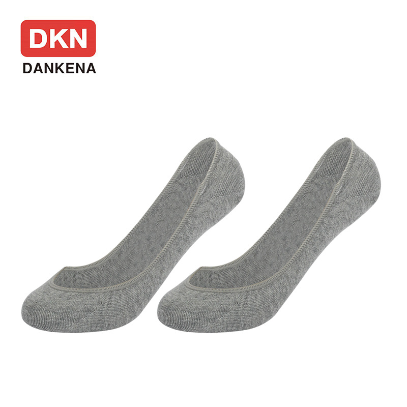 DANKENA 10 Pairs Thin Combed Cotton Solid Super Contact Stocking Silicone Rubber Non-slip Super Shallow Mouth Boat Socks